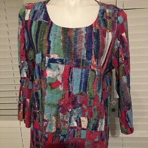 Habitat Large Colorful Blouse Top - Large Fits Up to 42 Bust  Vt1 Box